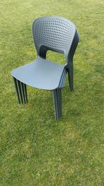 Stevige grijze kunststof tuinstoelen, Tuin en Terras, Ophalen, Zo goed als nieuw, Kunststof, Stapelbaar