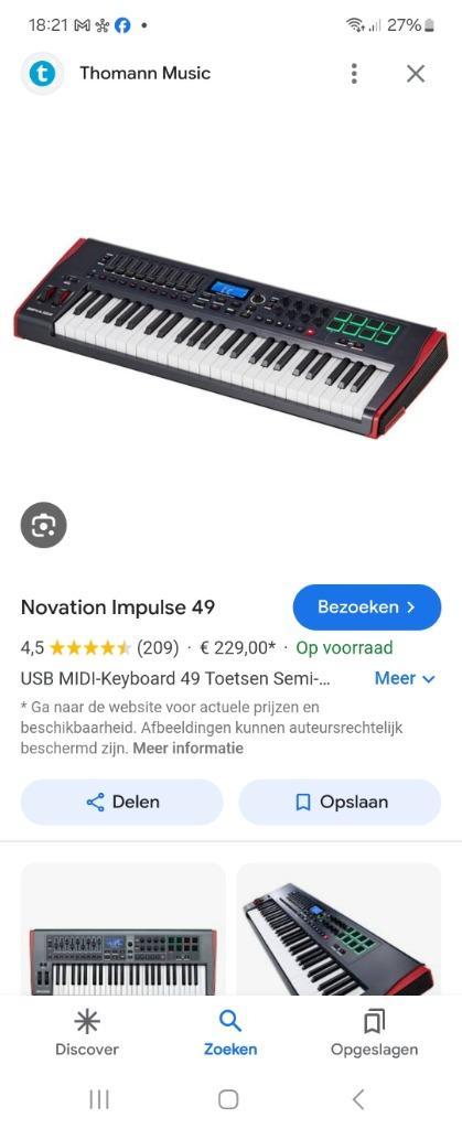 Novation Impulse 49 midi keyboard, Muziek en Instrumenten, Midi-apparatuur, Gebruikt, Ophalen of Verzenden
