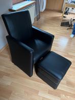 Stoelen op wieltjes en poef, Huis en Inrichting, Stoelen, Ophalen, Gebruikt, Twee, Zwart