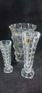 2 kristallen Cristal d'Arques + 1 Mid Century Modern vaas, Antiek en Kunst, Ophalen of Verzenden