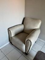 lederen fauteuil, Huis en Inrichting, Fauteuils, Ophalen, Gebruikt, Metaal