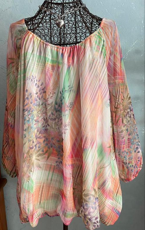 Bel&Bo 48 charmante kleurige ruim bloesje, Kleding | Dames, Grote Maten, Zo goed als nieuw, Blouse of Tuniek, Overige kleuren