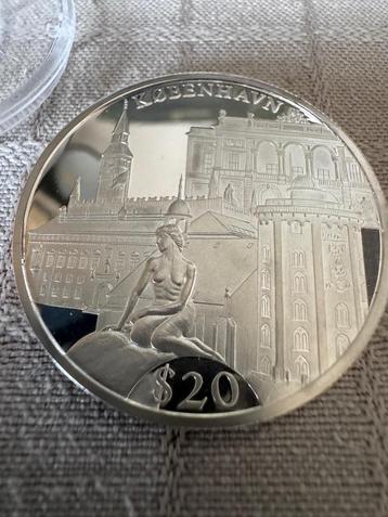 Zilveren Munt 20 Dollar Liberië 2000 Copenhagen (240) beschikbaar voor biedingen
