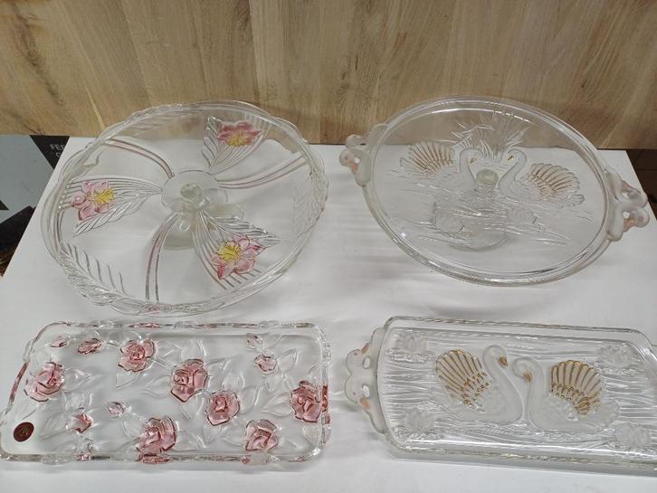 4x Walther Glas glaswerk presentatie voor gebak, Antiek en Kunst, Antiek | Glaswerk en Kristal, Ophalen