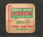 Bier-Kaart-Geuze-Kriek-De Boeck-Brasseries-Unies-Expo-58-Rar, Verzamelen, Biermerken, Verzenden, Gebruikt, Viltje(s), Overige merken