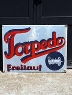 Emaille reclamebord Torpedo Freilauf van 88cm x 65cm = XL💪, Verzamelen, Ophalen of Verzenden, Gebruikt, Reclamebord