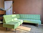 Zetel. Retro mid-century elementenbank 60s – groen, Ophalen, Hout, Gebruikt, Hoekbank
