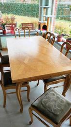 Uitschuifbare tafel + 6 stoelen, Huis en Inrichting, Tafels | Eettafels, Ophalen, Gebruikt, Boeren, 50 tot 100 cm
