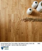 XXL Lamel Parket click Natural Oak vooraf gelakt 14mm dik, Parket, Bruin, 75 m² of meer, Nieuw