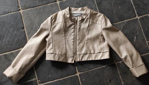 Miss Leod goudkleurige leatherlook blazer jasje communie 116, Kinderen en Baby's, Kinderkleding | Maat 116, Zo goed als nieuw