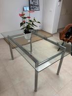 Glazen tafel, Huis en Inrichting, Tafels | Eettafels, Ophalen, Zo goed als nieuw, Glas