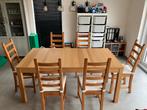 Tafel + 6 stoelen, Huis en Inrichting, Ophalen, Gebruikt, 4 tot 6 stoelen