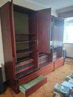 Prachtige wandkast, plaats voor boeken en TV, Ophalen, Gebruikt, Kersenhout, Met deur(en)
