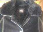 lederen jas - mouton retourné - zwart, Kleding | Dames, Jassen | Winter, Ophalen of Verzenden, Zo goed als nieuw, Zwart