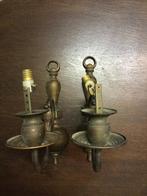 2 koperen wandlichten - armaturen - wandlicht - armatuur, Huis en Inrichting, Lampen | Wandlampen, Ophalen of Verzenden, Gebruikt