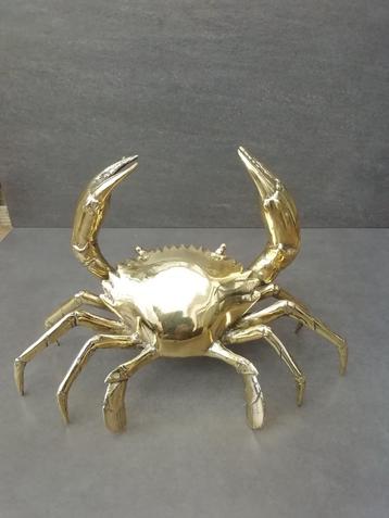 sculptuur/krab in brons/messing/ verguld en gepolijst /29 cm beschikbaar voor biedingen