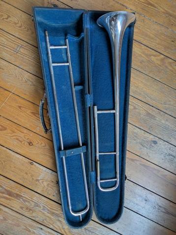Trombone français ancien, Enlèvement, Utilisé, Ténor, Avec valise