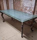 Prachtige BAROK eetkamertafel met nieuwe glasplaat, Antiek en Kunst, Ophalen