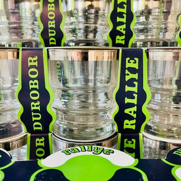 3 Vintage glazen verzilverde rand Durobor in verpakking beschikbaar voor biedingen