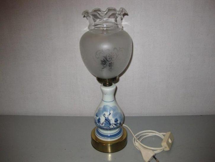 Tafellamp Delfts blauw., Huis en Inrichting, Lampen | Tafellampen, Gebruikt, Ophalen