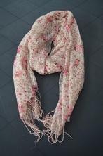 Langwerpige sjaal beige met roze bloempjes 62 cm x 184 cm, Kleding | Dames, Mutsen, Sjaals en Handschoenen, Ophalen of Verzenden