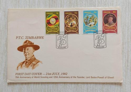 Zimbabwe 1982 - FDC 75th Ann. World Scouting/Baden Powell, Postzegels en Munten, Postzegels | Afrika, Gestempeld, Zimbabwe, Verzenden