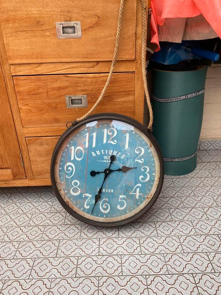 Vintage Industriële klok, Huis en Inrichting, Woonaccessoires | Klokken, Zo goed als nieuw, Wandklok, Ophalen