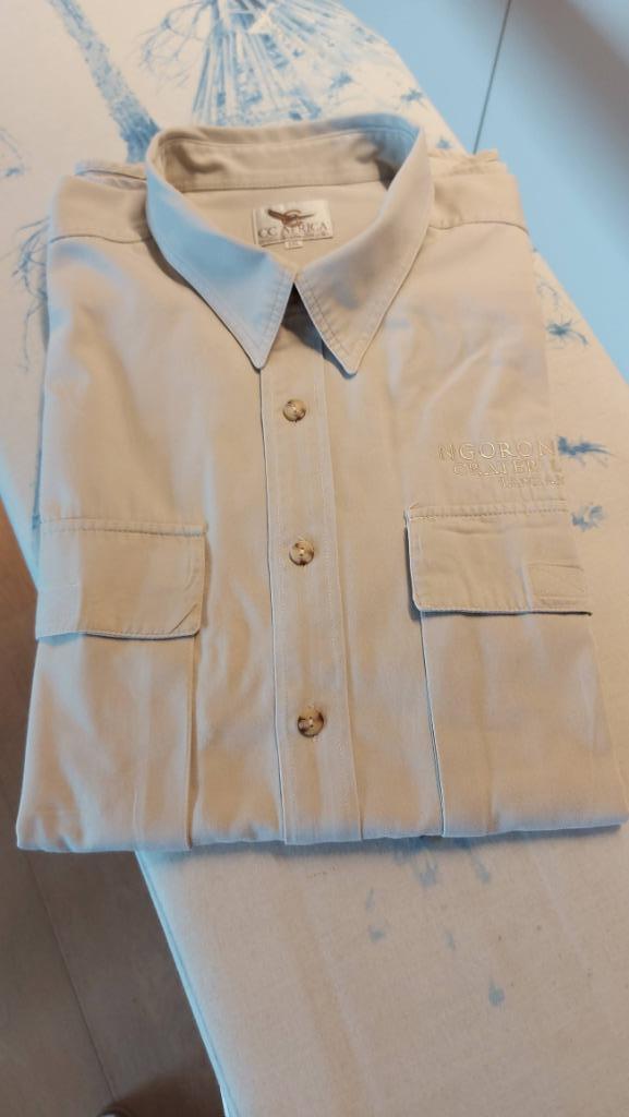 Safari hemd - XXL - katoen - prima staat, Kleding | Heren, Overhemden, Zo goed als nieuw, Overige halswijdtes, Grijs, Ophalen of Verzenden