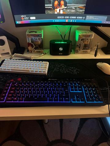 Clavier de jeu Corsair K55 RGB — AZERTY | Comme neuf, Clavier gamer, Enlèvement ou Envoi, CORSAIR, Azerty