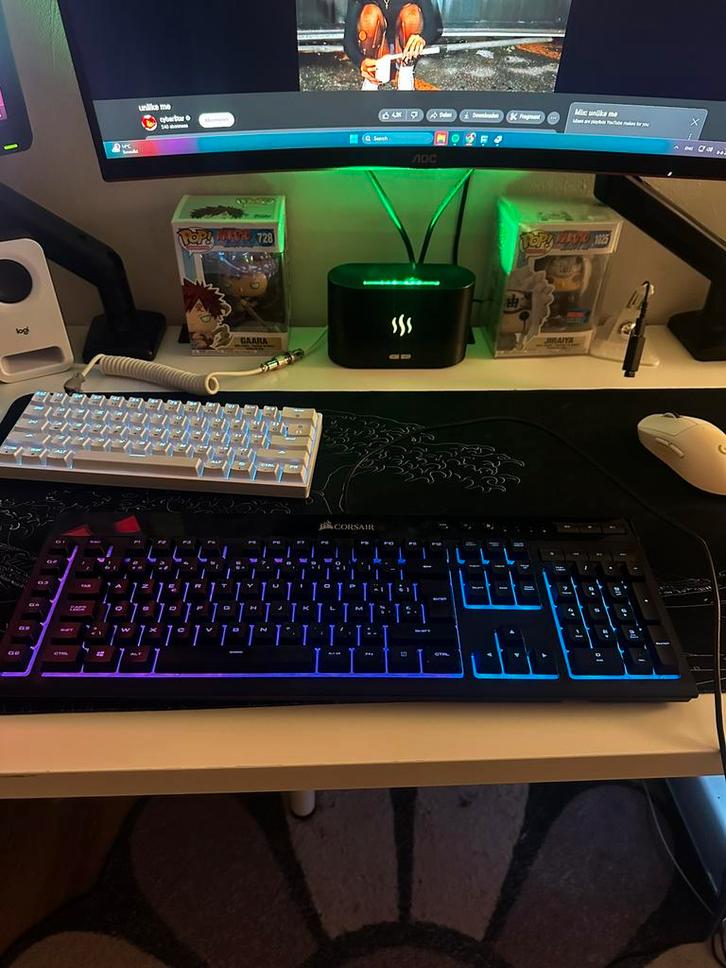 Corsair K55 RGB Gaming Keyboard – AZERTY | Zo goed als nieuw, Computers en Software, Toetsenborden, Zo goed als nieuw, Azerty