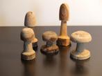 5 Paddenstoelen gedraaid hout kunst, Gebruikt, Ophalen of Verzenden