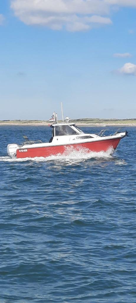 Te koop visboot, Watersport en Boten, Vis- en Consoleboten, Gebruikt, 70 pk of meer, 3 tot 6 meter, Benzine, Buitenboordmotor