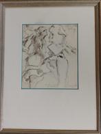 Joseph Mathy  Personage  Houtskool / Inkt, Antiek en Kunst, Verzenden