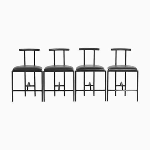 4 stuks design Rodney Kinsman brieffeplast tokyo stoelen, Huis en Inrichting, Stoelen, Vier, Metaal, Zwart, Ophalen