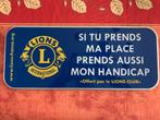 HANDICAPE Garage Lions Club niet-geëmailleerd bord, Ophalen of Verzenden, Zo goed als nieuw, Reclamebord