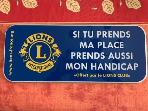 HANDICAPE Garage Lions Club niet-geëmailleerd bord, Verzamelen, Merken en Reclamevoorwerpen, Zo goed als nieuw, Reclamebord, Ophalen of Verzenden
