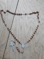 Mooie paternoster met bruine ronde kralen, Ophalen of Verzenden, Zo goed als nieuw