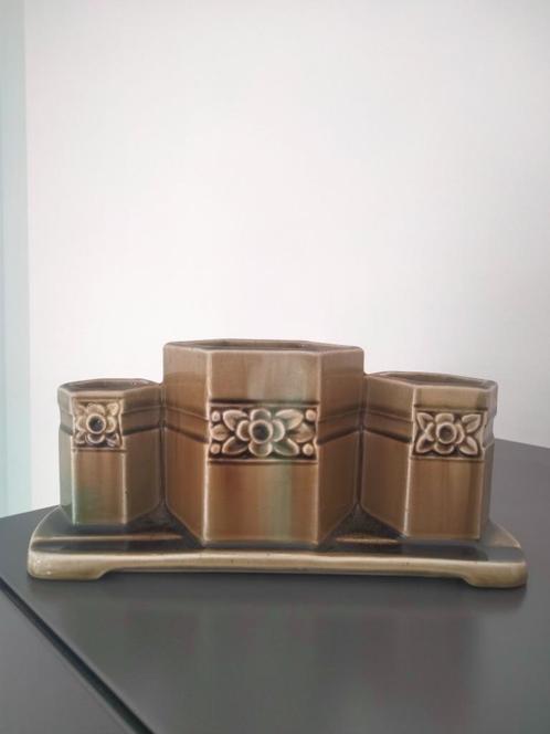 1920s Art Deco brocante bureau setje keramiek faience, Antiquités & Art, Antiquités | Accessoires de maison, Enlèvement ou Envoi