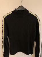 H&M fijne zwarte pull met tekst op de mouwen: M, Enlèvement ou Envoi, Porté, Noir, Taille 38/40 (M)
