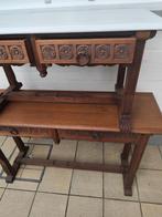 Salon, bijzettafel. Massieve Franse eik. 1949. Handwerk., Ophalen