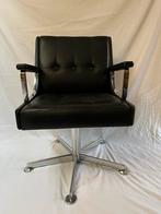 Vintage zwarte loungestoel, Ophalen, Gebruikt, Zwart, Bureaustoel