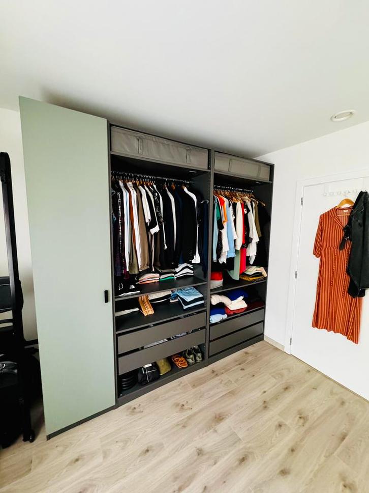 Ikea Pax kast - grijs /groen, Huis en Inrichting, Kasten | Kleerkasten, Zo goed als nieuw, 200 cm of meer, 200 cm of meer, 50 tot 75 cm