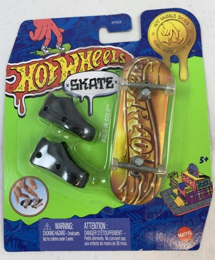 Hot Wheels Bold in Gold Fingerskateboard Mattel HYN25 nieuw, Kinderen en Baby's, Speelgoed |Speelgoedvoertuigen, Zo goed als nieuw