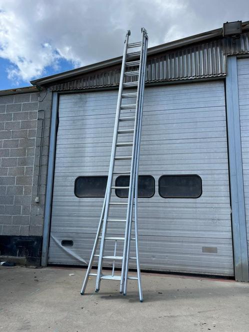 Solide D 3x18 alu ladder 11.50m (professioneel), Doe-het-zelf en Bouw, Ladders en Trappen, Gebruikt, Ladder, 4 meter of meer, Opvouwbaar of Inschuifbaar