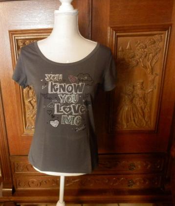 (30)- tee shirt femme t.38 gris - cache cache - beschikbaar voor biedingen