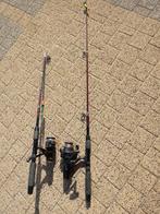 2 lignes de pêche, cannes à lancer avec moulinet, ligne de p, Sports nautiques & Bateaux, Comme neuf, Enlèvement, Ligne de pêche