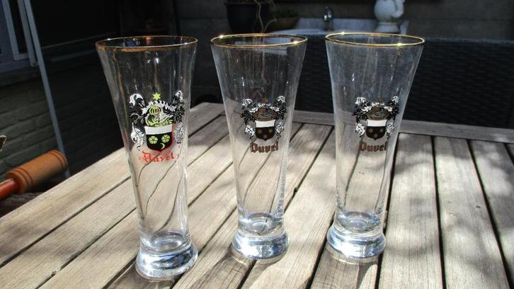 Duvel fluiten 25cl. drie stuks, Verzamelen, Glas en Drinkglazen, Nieuw, Bierglas, Ophalen