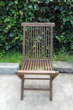 CHAISE de JARDIN en TECK PLIABLE, Tuin en Terras, Tuinstoelen, Ophalen, Gebruikt, Inklapbaar