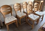 6 stevige, licht-eiken stoelen, Huis en Inrichting, Stoelen, Ophalen, Zo goed als nieuw, Hout, Licht-eiken