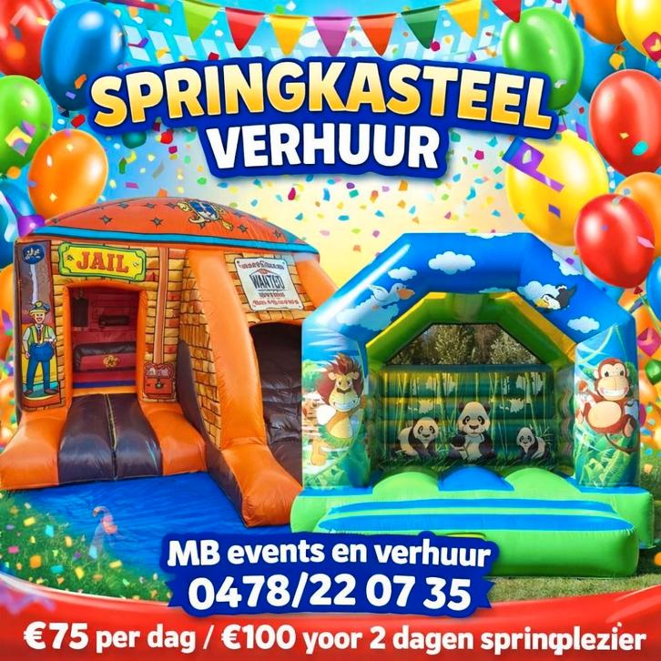 Springkasteel huren, Hobby & Loisirs créatifs, Articles de fête | Location, Enlèvement ou Envoi